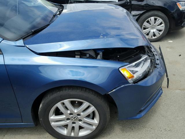 3VW2K7AJ6FM237355 - 2015 VOLKSWAGEN JETTA BASE Կապույտ լուսանկար 9