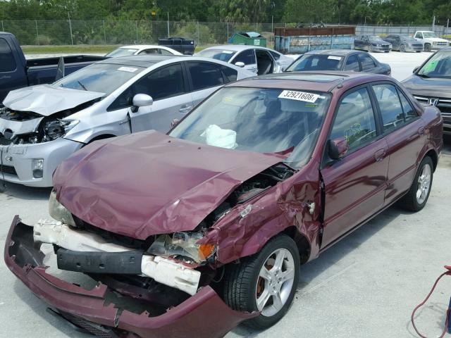 JM1BJ225130121361 - 2003 MAZDA PROTEGE DX BURGUNDY photo 2