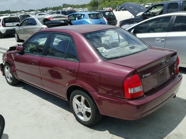 JM1BJ225130121361 - 2003 MAZDA PROTEGE DX BURGUNDY photo 3