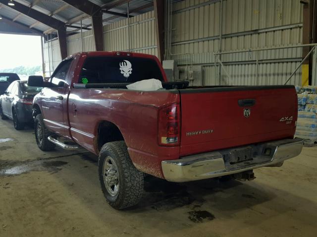 3D7KS26C65G762659 - 2005 DODGE RAM 2500 S RED photo 3