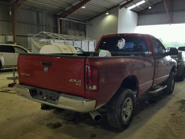 3D7KS26C65G762659 - 2005 DODGE RAM 2500 S RED photo 4