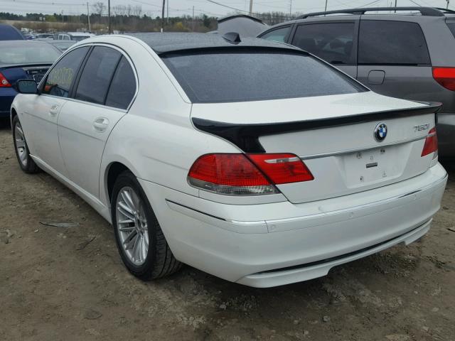 WBAHL83566DT03234 - 2006 BMW 750 I WHITE photo 3