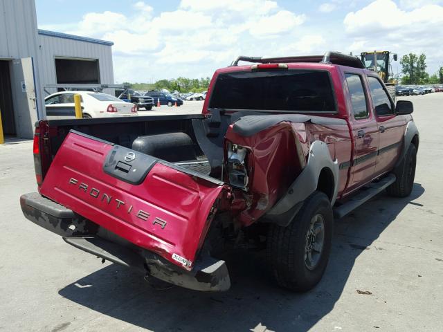 1N6ED29X22C322207 - 2002 NISSAN FRONTIER C RED photo 4