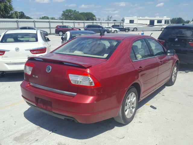 3MEHM07Z57R668185 - 2007 MERCURY MILAN RED photo 4