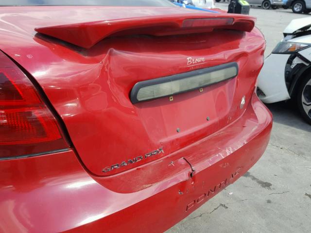 2G2WP552X61280086 - 2006 PONTIAC GRAND PRIX RED photo 9