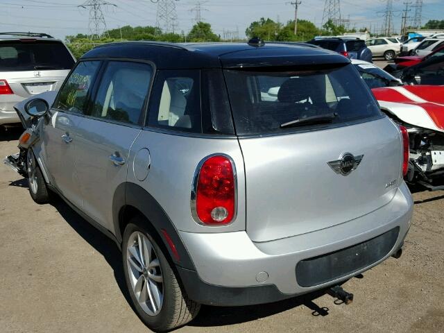 WMWZB3C59CWM30361 - 2012 MINI COOPER COU SILVER photo 3