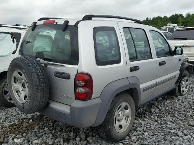 1J4GK48K75W594445 - 2005 JEEP LIBERTY SP SILVER photo 4