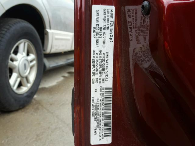 ZFBERFBT4G6C76197 - 2016 RAM PROMASTER 勃艮第红 照片 10