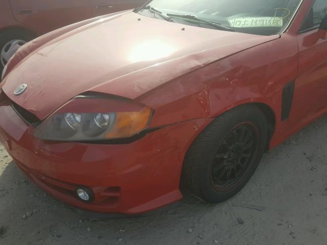 KMHHN65F74U127570 - 2004 HYUNDAI TIBURON GT RED photo 9