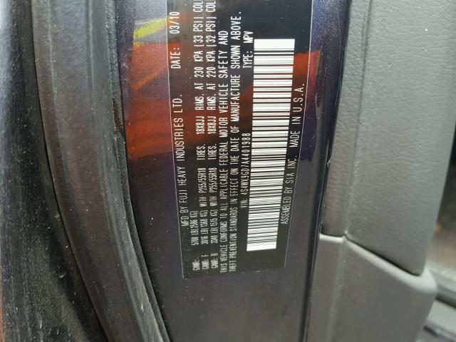 4S4WX9GD7A4401988 - 2010 SUBARU TRIBECA LI 石墨色 照片 10