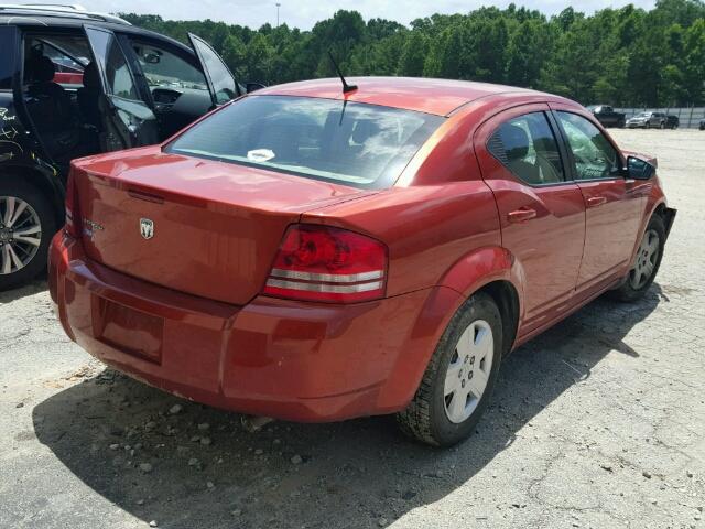 1B3LC46K08N256434 - 2008 DODGE AVENGER SE ORANGE photo 4