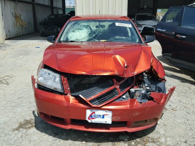 1B3LC46K08N256434 - 2008 DODGE AVENGER SE ORANGE photo 9