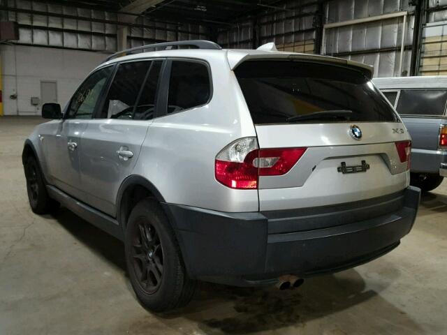 WBXPA73424WB25769 - 2004 BMW X3 2.5I SILVER photo 3