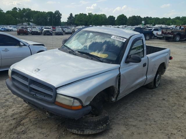 1D7FL16K24S568251 - 2004 DODGE DAKOTA SXT SILVER photo 2