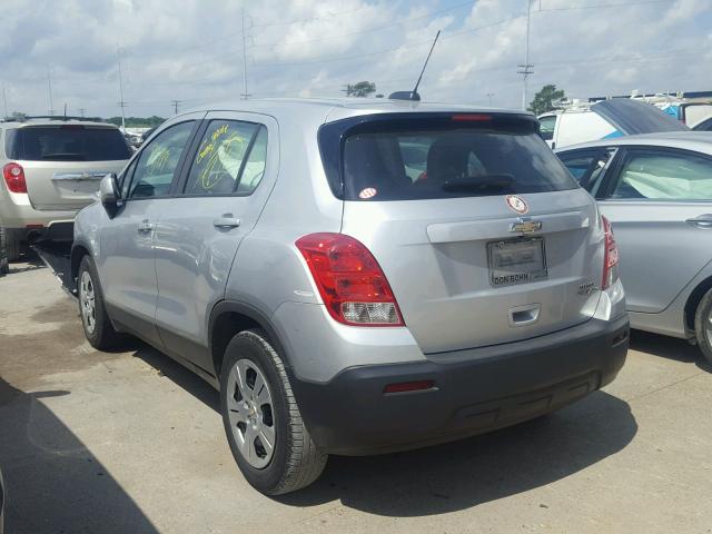 3GNCJKSB8FL253249 - 2015 CHEVROLET TRAX LS SILVER photo 3