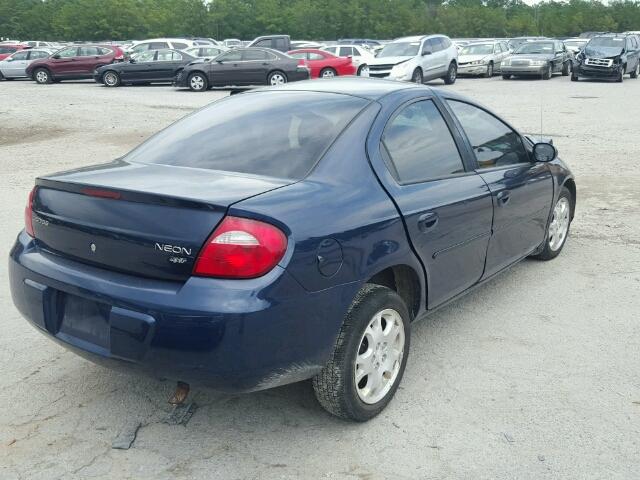 1B3ES56C04D520701 - 2004 DODGE NEON SXT BLUE photo 4