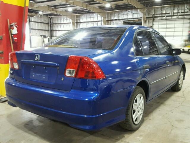 2HGES16324H589675 - 2004 HONDA CIVIC DX V BLUE photo 4