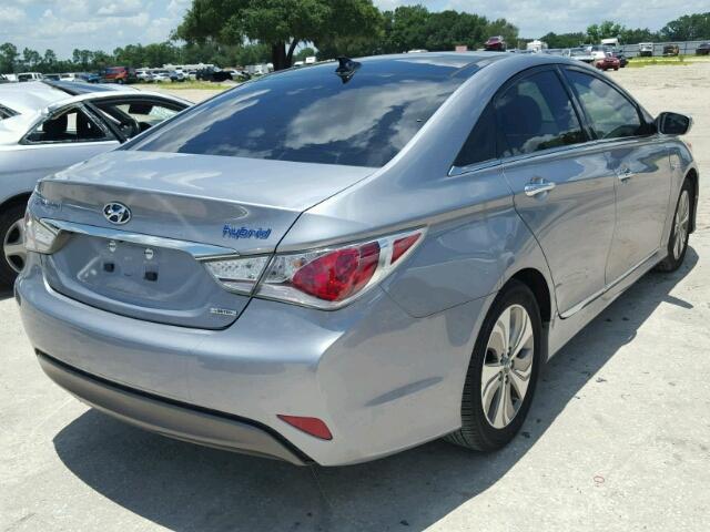 KMHEC4A49FA122800 - 2015 HYUNDAI SONATA HYB SILVER photo 4