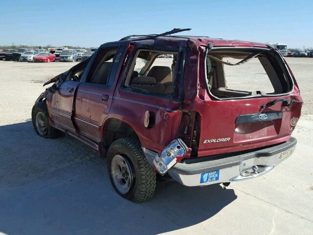 1FMZU34E6WZB50729 - 1998 FORD EXPLORER MAROON photo 3