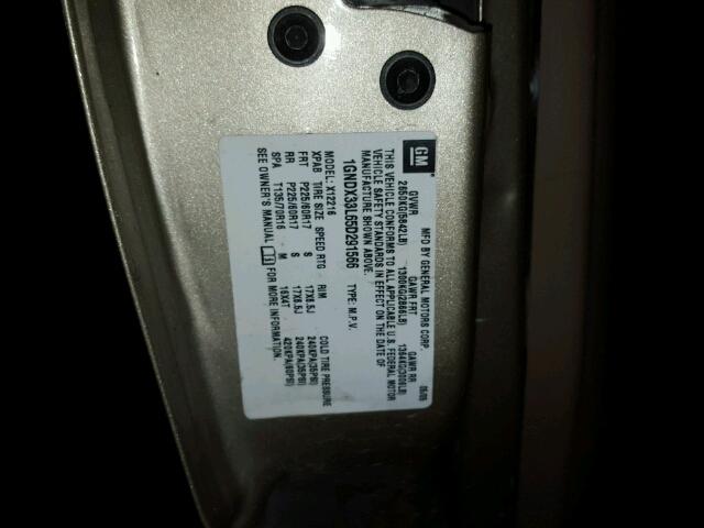 1GNDX33L65D291566 - 2005 CHEVROLET UPLANDER L 金色 照片 10