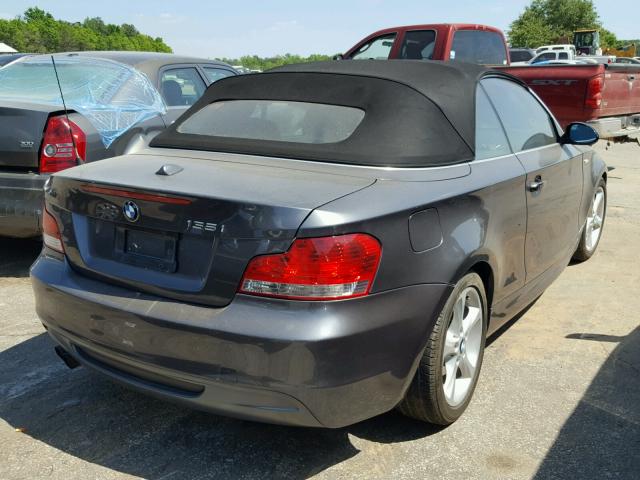 WBAUN93588VK39810 - 2008 BMW 135 I GRAY photo 4