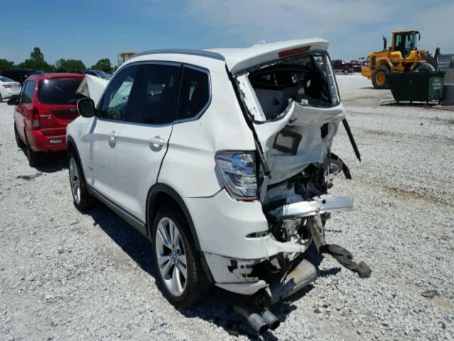 5UXWX7C58DL983356 - 2013 BMW X3 WHITE photo 3