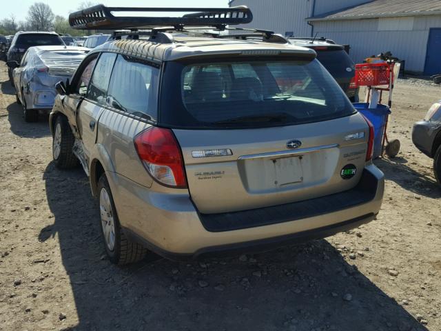 4S4BP60CX87352955 - 2008 SUBARU OUTBACK GOLD photo 3