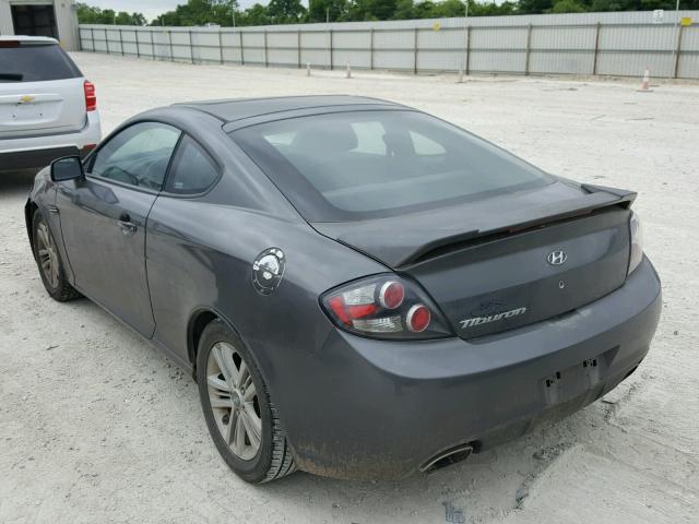 KMHHM66D67U257554 - 2007 HYUNDAI TIBURON GS GRAY photo 3