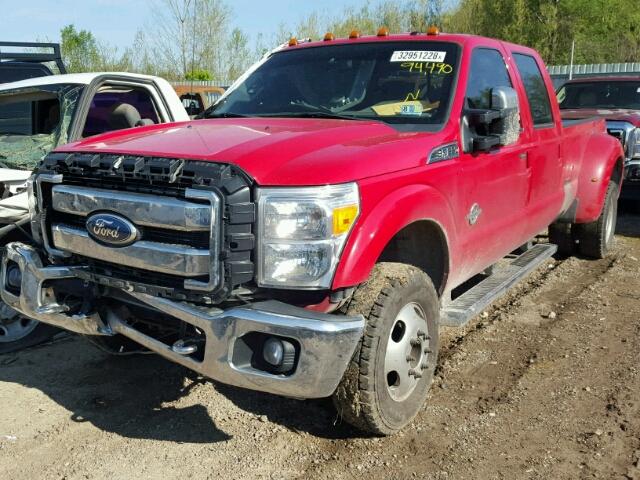 1FT8W3DT7BEA93788 - 2011 FORD F350 SUPER RED photo 2
