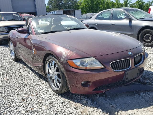 4USBT53433LT21975 - 2003 BMW Z4 3.0 BURGUNDY photo 1