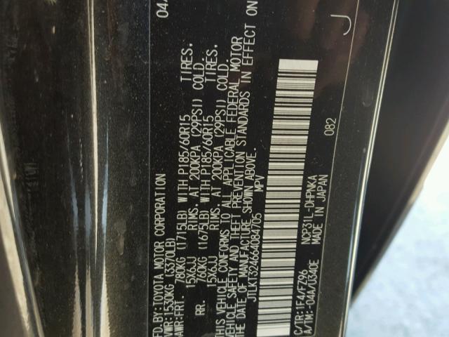 JTLKT324664084705 - 2006 TOYOTA SCION XB BLACK photo 10