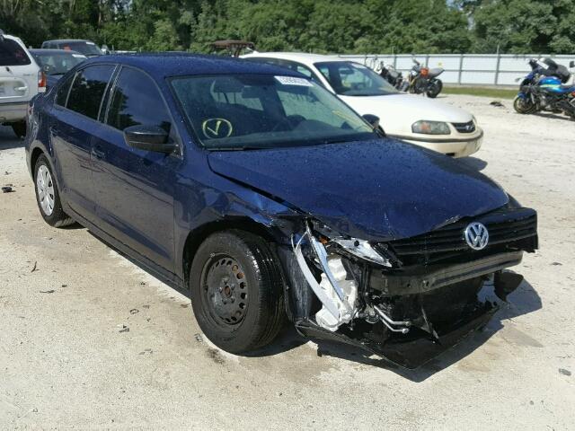 3VW2K7AJXEM375284 - 2014 VOLKSWAGEN JETTA BASE Կապույտ լուսանկար 1