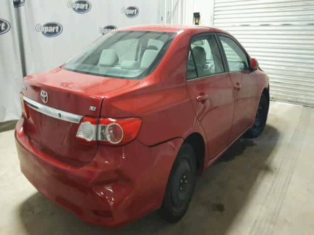 5YFBU4EE0DP156334 - 2013 TOYOTA COROLLA RED photo 4