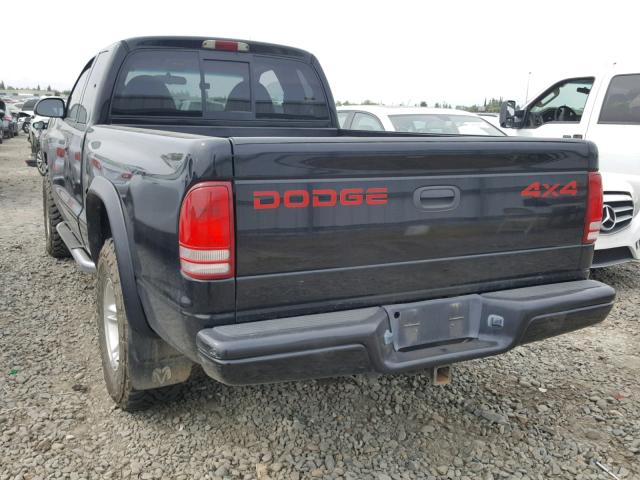 1B7GG22X2XS144860 - 1999 DODGE DAKOTA BLACK photo 3