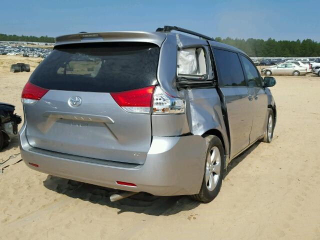 5TDKK3DC8CS224773 - 2012 TOYOTA SIENNA LE SILVER photo 4