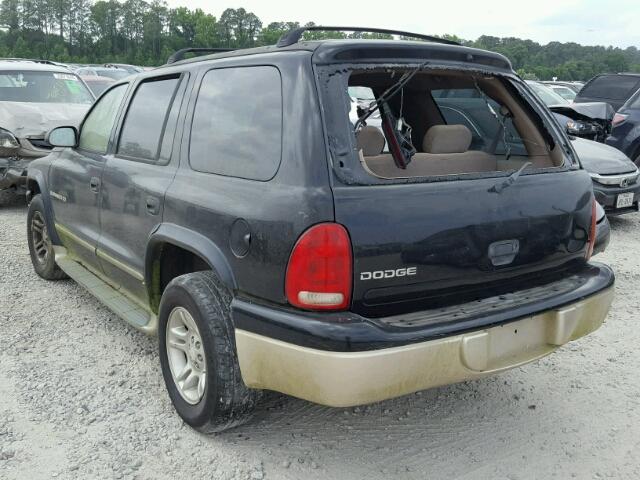 1B4HR28N31F598309 - 2001 DODGE DURANGO BLACK photo 3