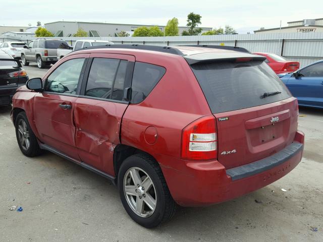 1J8FF47W87D597016 - 2007 JEEP COMPASS RED photo 3