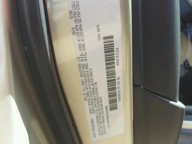 4S4WX86C264409068 - 2006 SUBARU B9 TRIBECA GOLD photo 10