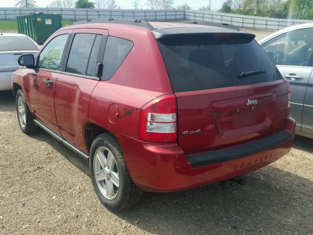 1J8FF47W97D241318 - 2007 JEEP COMPASS RED photo 3