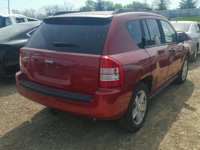 1J8FF47W97D241318 - 2007 JEEP COMPASS RED photo 4