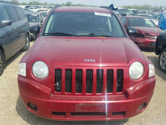 1J8FF47W97D241318 - 2007 JEEP COMPASS RED photo 9
