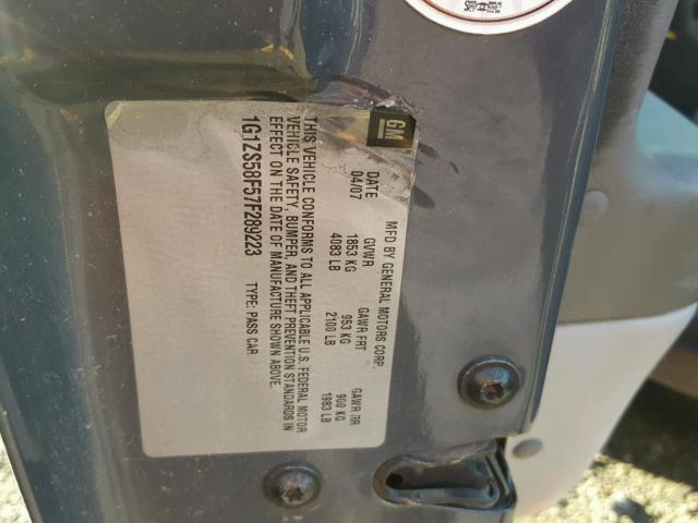 1G1ZS58F57F289223 - 2007 CHEVROLET MALIBU LS 灰色 照片 10