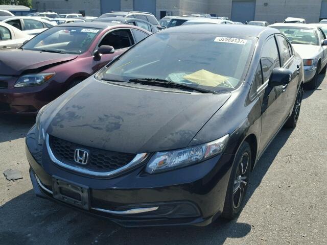 19XFB2F5XDE250801 - 2013 HONDA CIVIC LX BLACK photo 2