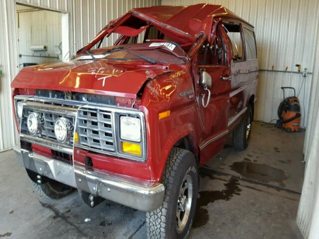 1FBHE21H8KHB29410 - 1989 FORD CLUB WAGON RED photo 2