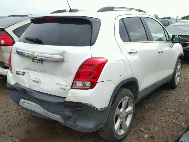 KL7CJTSB6FB191220 - 2015 CHEVROLET TRAX WHITE photo 4