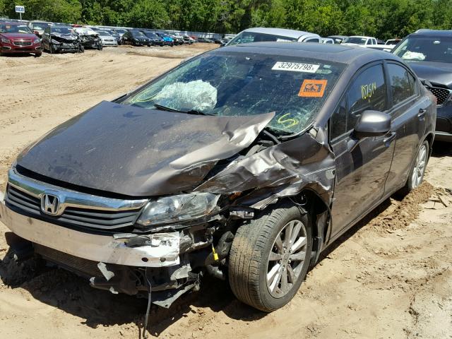 2HGFB2F93CH548372 - 2012 HONDA CIVIC EXL BROWN photo 2