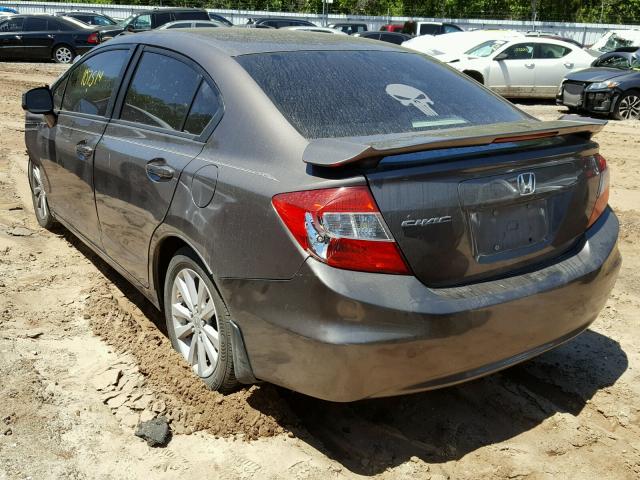 2HGFB2F93CH548372 - 2012 HONDA CIVIC EXL BROWN photo 3