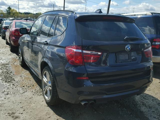 5UXWX7C55DL982357 - 2013 BMW X3 XDRIVE3 BLUE photo 3