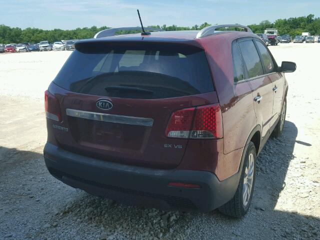 5XYKUDA2XBG056044 - 2011 KIA SORENTO EX RED photo 4