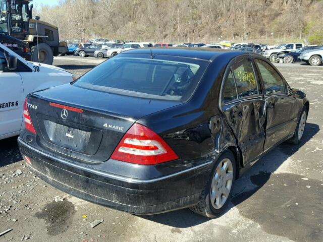 WDBRF81J05F609121 - 2005 MERCEDES-BENZ C 240 4MAT BLACK photo 4